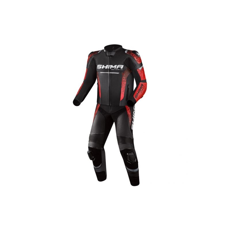Costum moto Shima STR 2.0 negru-rosu