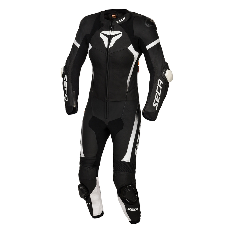 Costum moto dama SECA SRS II negru-alb vânzare lichidare