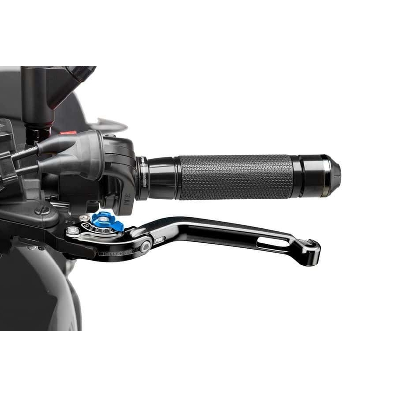 Maneta de ambreiaj fara adaptor PUIG foldable negru/albastru