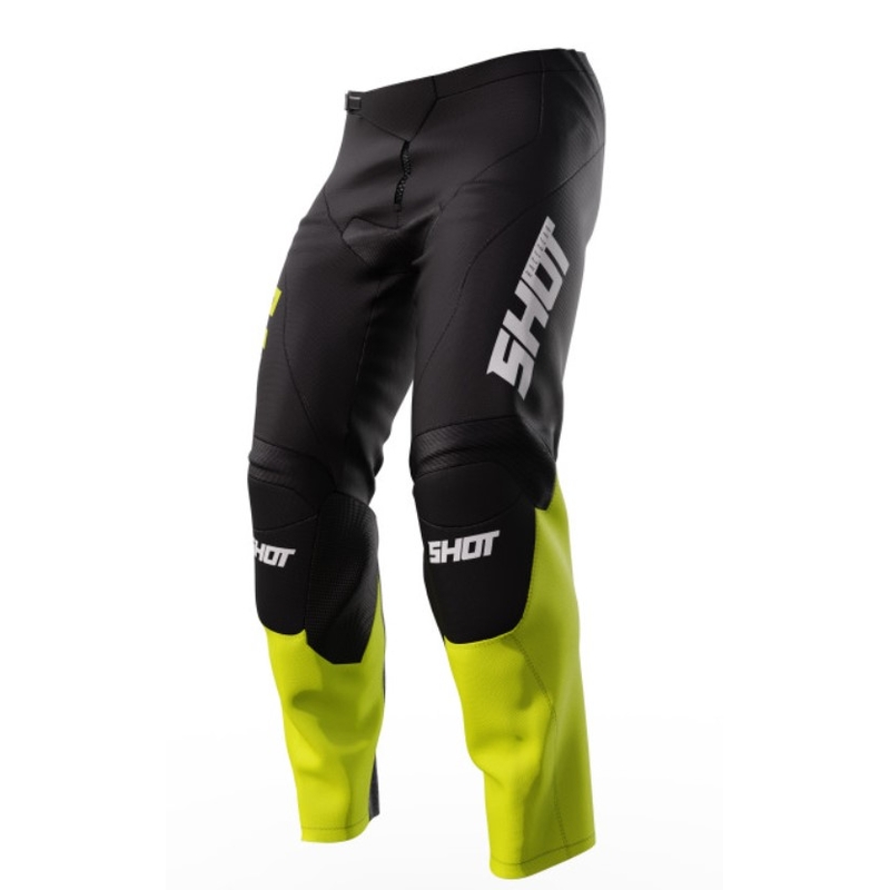 Pantaloni motocross pentru copii Shot Raw Kid Reflex negru-fluo-galben lichidare