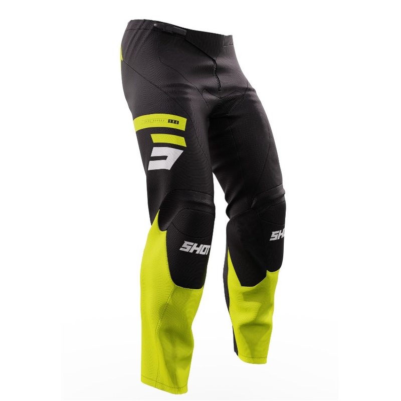 Pantaloni motocross pentru copii Shot Raw Kid Reflex negru-fluo-galben lichidare