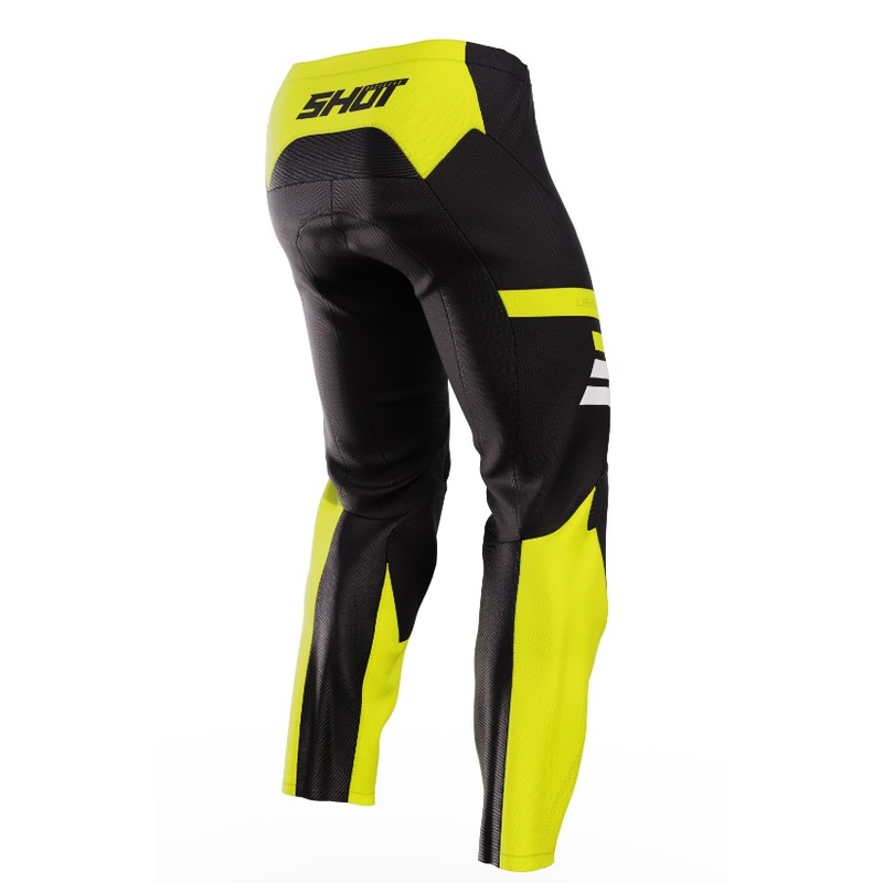Pantaloni motocross pentru copii Shot Raw Kid Reflex negru-fluo-galben lichidare