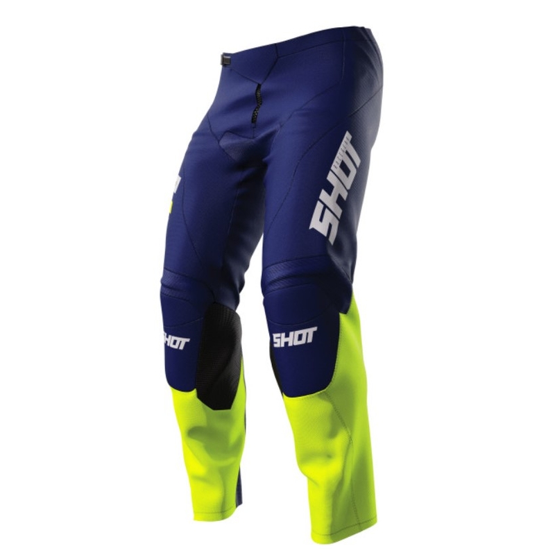 Pantaloni de motocross pentru copii Shot Raw Kid Reflex albastru-fluo-galben
