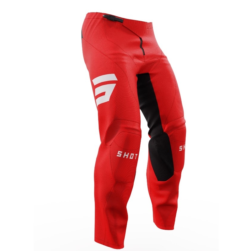 Pantaloni motocross pentru copii Shot Raw Kid Escape negru și roșu lichidare