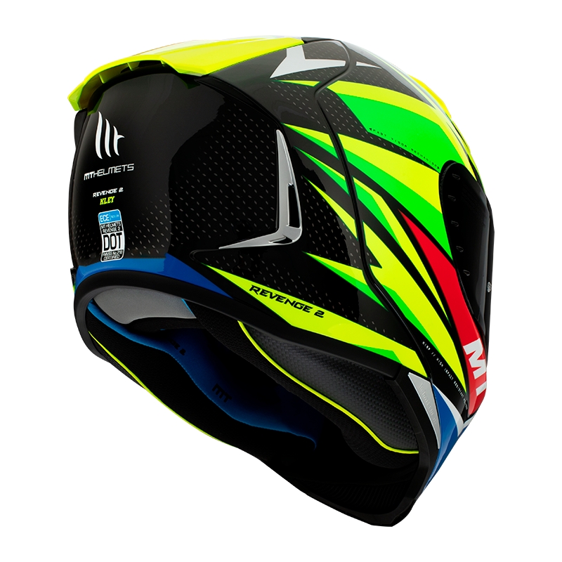 MT FF110 Revenge 2 Kley cască de motocicletă integrală de culoare albastru-fluo-galbenă MT FF110 Revenge 2 Kley lichidare