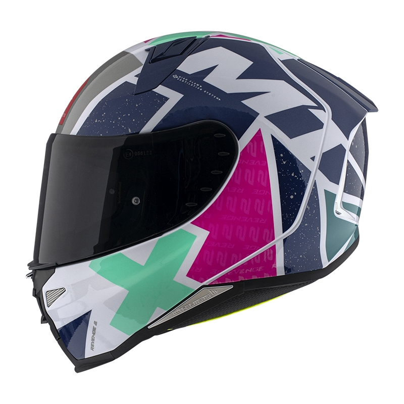 MT FF110 Revenge 2 Light cască de motocicletă integrală albă-albastră