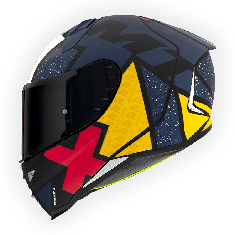 MT FF110 Revenge 2 Light cască de motocicletă integrală albastru-roșu-galben mată