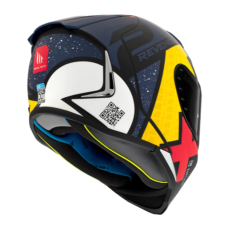 MT FF110 Revenge 2 Light cască de motocicletă integrală albastru-roșu-galben mată