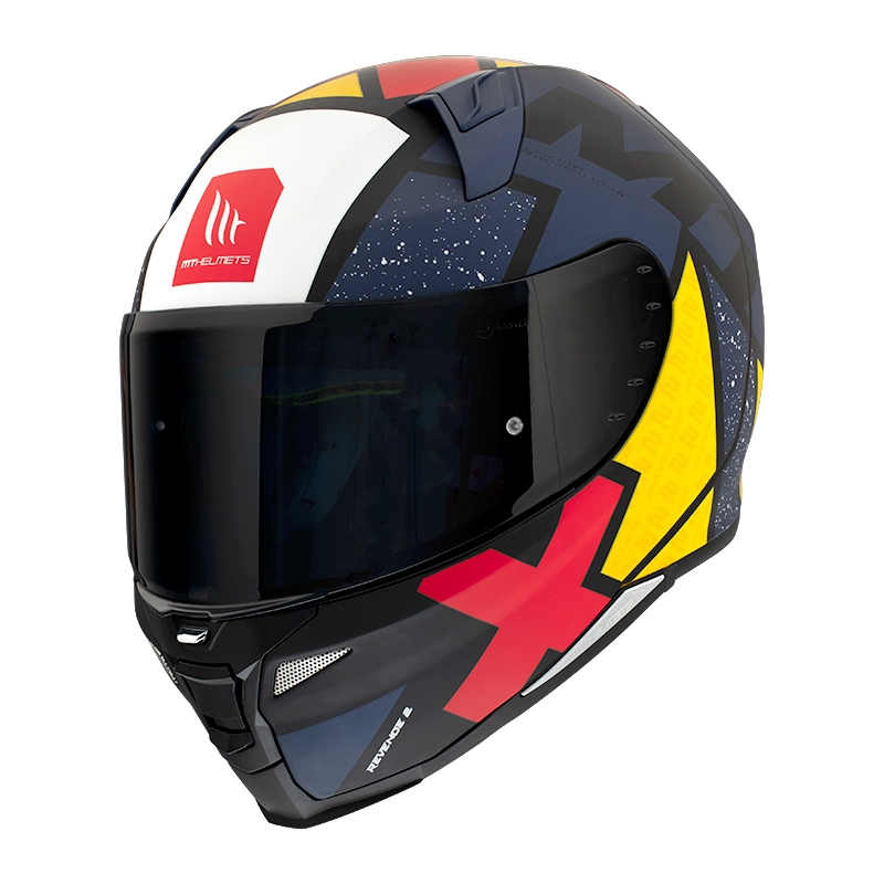 MT FF110 Revenge 2 Light cască de motocicletă integrală albastru-roșu-galben mată