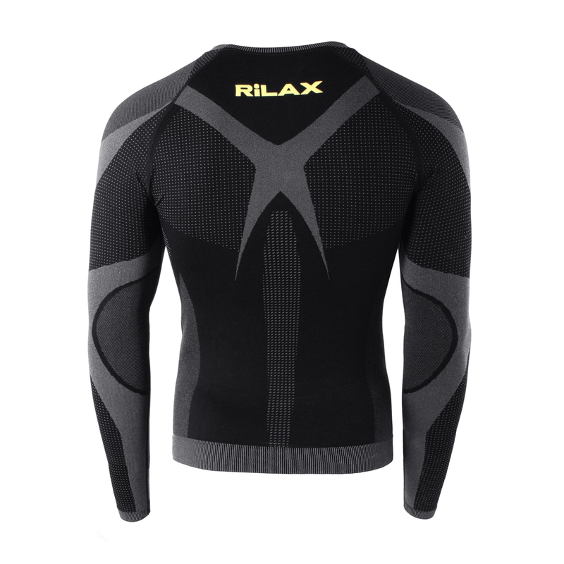 Tricou funcțional bărbătesc Rilax Noah negru - mânecă lungă