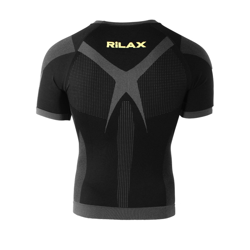 Tricou funcțional bărbătesc Rilax Noah negru - mânecă scurtă