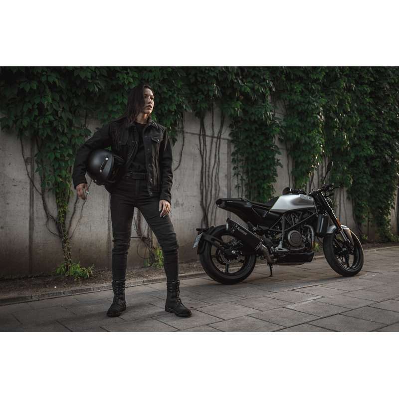 Blugi moto de damă PANDO MOTO Kusari Kusari Cor 01 negru lichidare