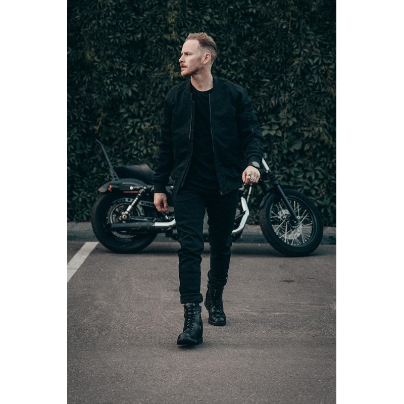 Blugi de motocicletă PANDO MOTO MOTO Oțel Negru 02 negru lichidare