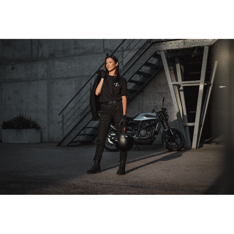 Blugi de damă PANDO MOTO Kissaki Arm negru pentru motociclete PANDO MOTO Kissaki Arm Black lichidare