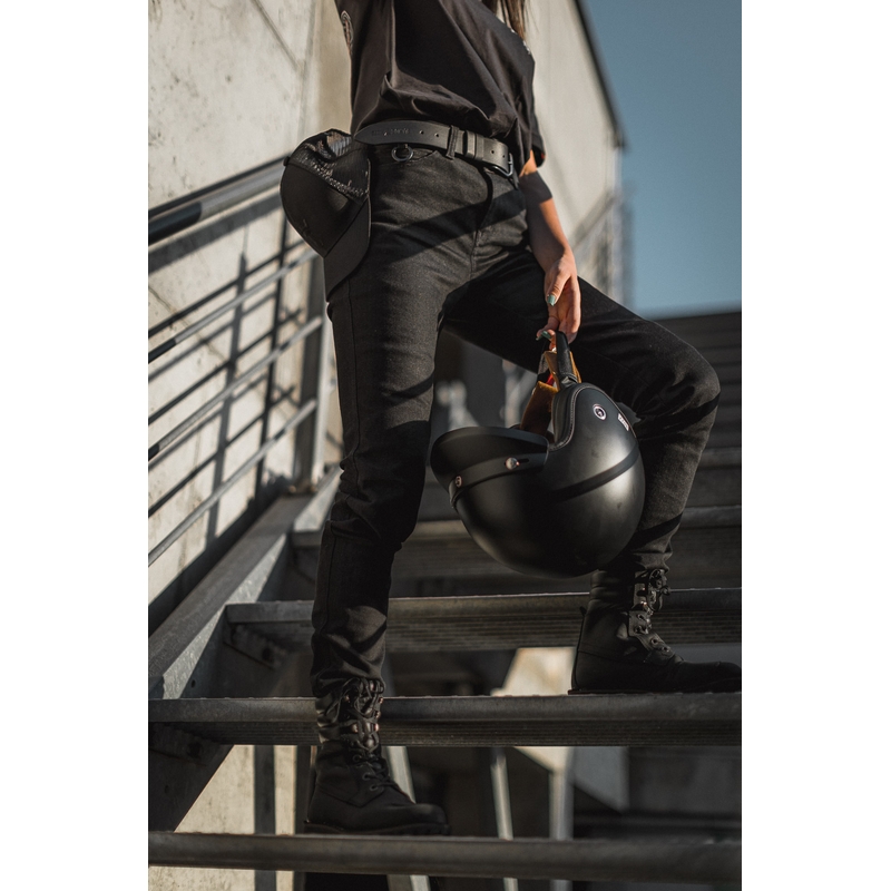 Blugi de damă PANDO MOTO Kissaki Arm negru pentru motociclete PANDO MOTO Kissaki Arm Black lichidare