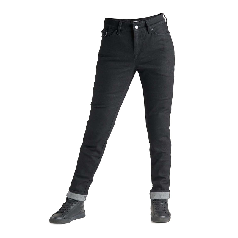 Blugi de damă PANDO MOTO Kissaki Arm negru pentru motociclete PANDO MOTO Kissaki Arm Black lichidare