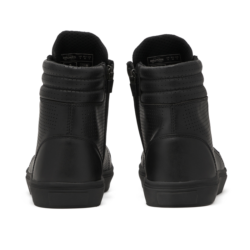 Cizme de motocicletă din piele BROGER California negru perforat