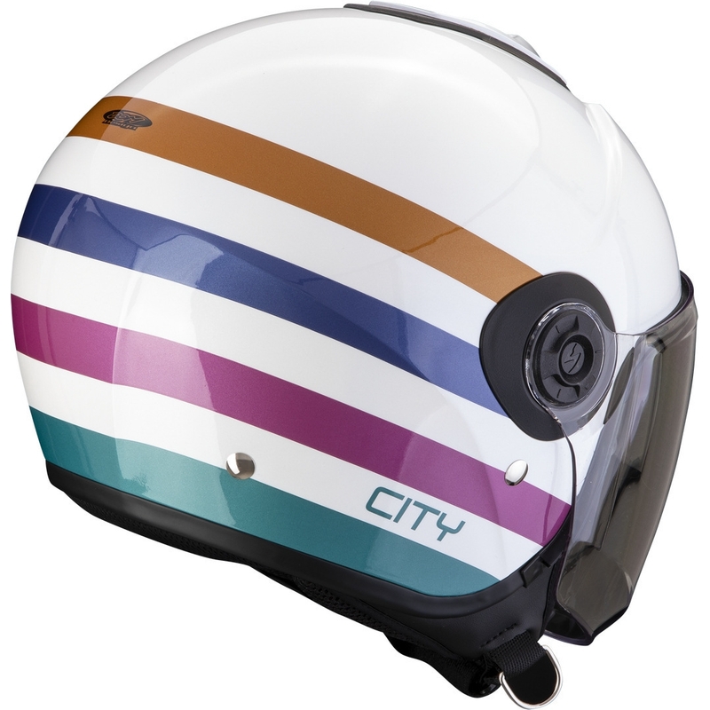 Cască deschisă Scorpion EXO-CITY II Bee alb-verde-auriu