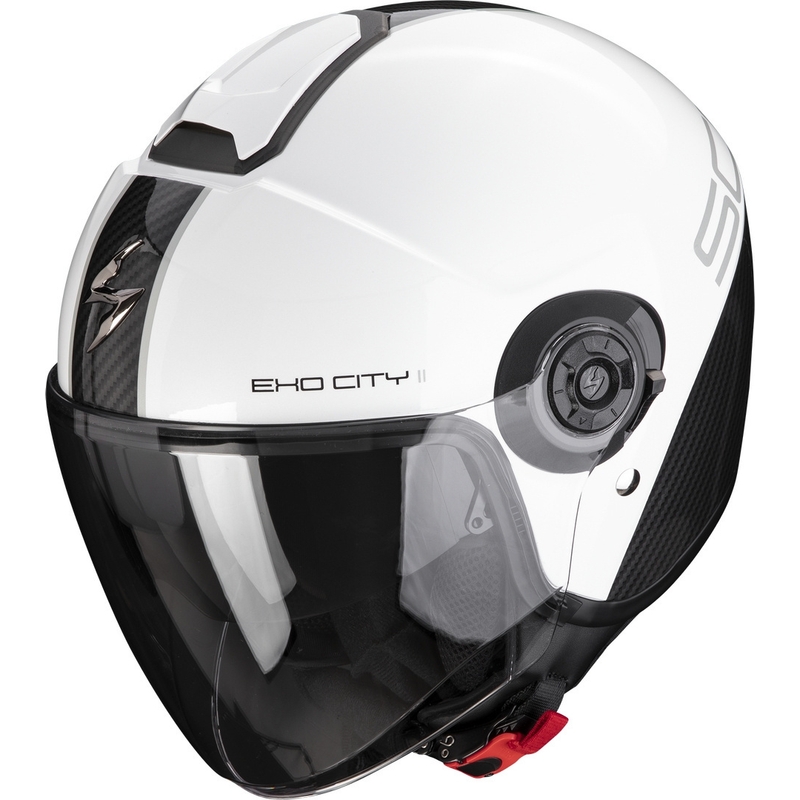 Cască de protecție deschisă Scorpion EXO-CITY II Carbo alb-negru