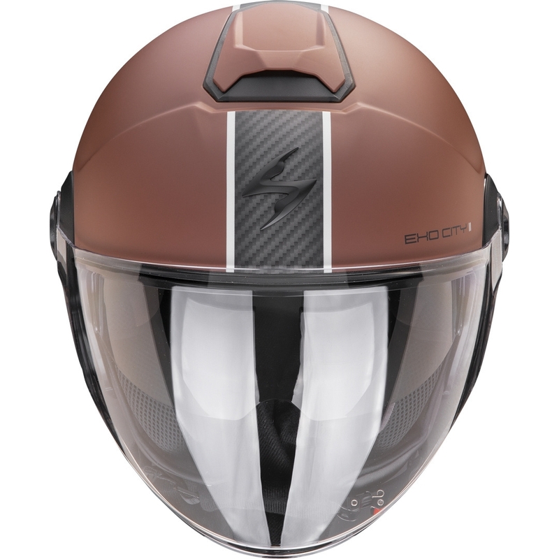 Cască de protecție deschisă Scorpion EXO-CITY II Carbo maro-negru mat lichidare