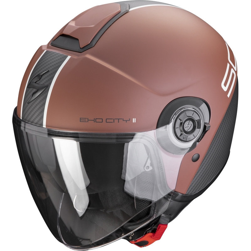 Cască de protecție deschisă Scorpion EXO-CITY II Carbo maro-negru mat lichidare