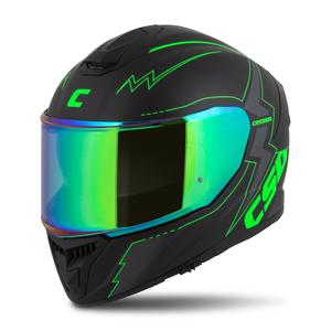 Cască de motocicletă Integral Cassida Integral GT 2.1 Flash negru-verde-fluo-gri