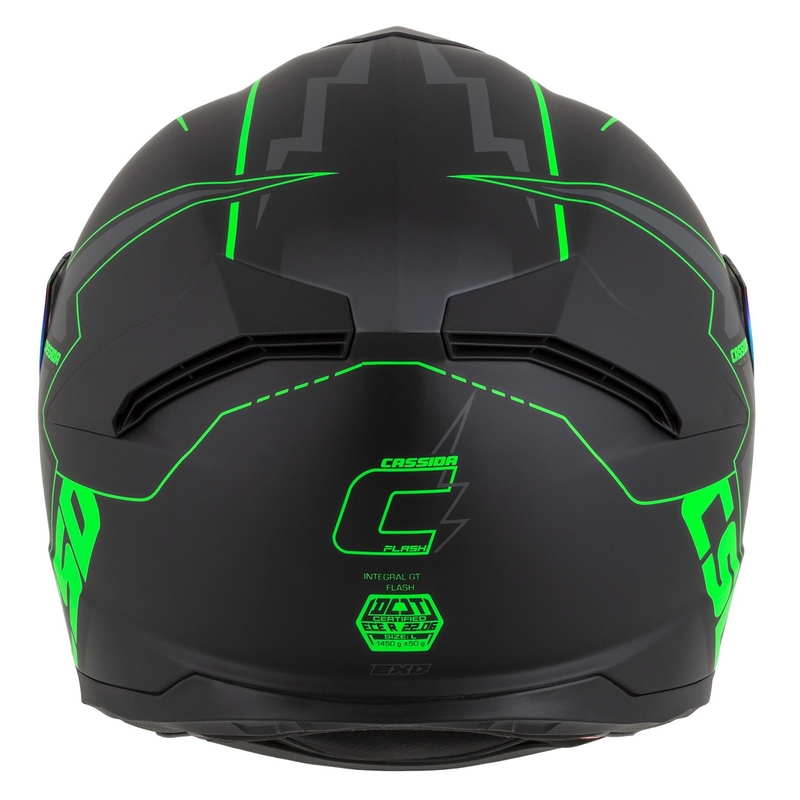 Cască de motocicletă Integral Cassida Integral GT 2.1 Flash negru-verde-fluo-gri