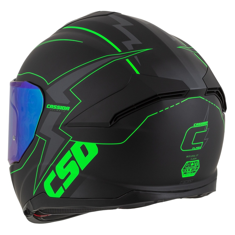 Cască de motocicletă Integral Cassida Integral GT 2.1 Flash negru-verde-fluo-gri