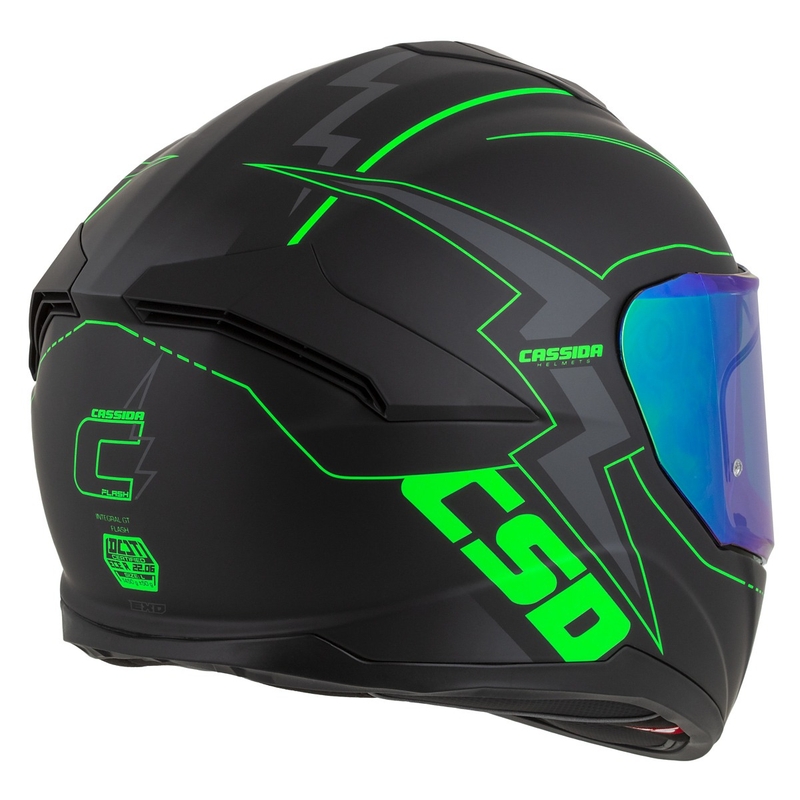 Cască de motocicletă Integral Cassida Integral GT 2.1 Flash negru-verde-fluo-gri