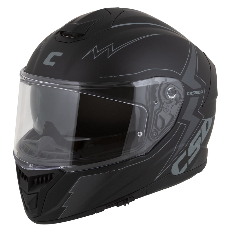 Cască de motocicletă Cassida Integral GT 2.1 Flash negru-gri Integral pentru motociclete