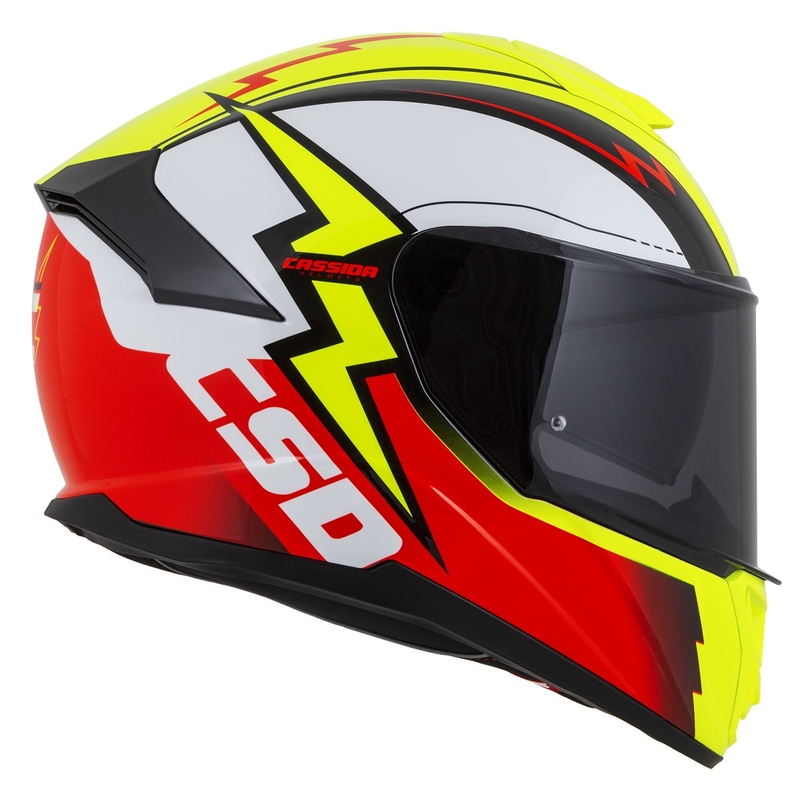 Cască de motocicletă Integral Cassida Integral GT 2.1 Flash fluo galben-roșu-negru-alb