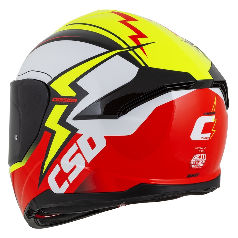 Cască de motocicletă Integral Cassida Integral GT 2.1 Flash fluo galben-roșu-negru-alb