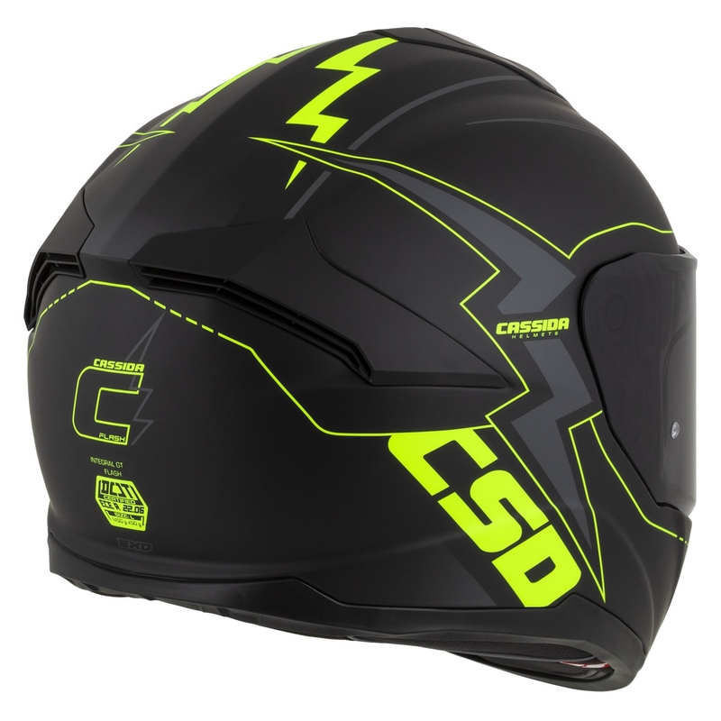 Cască de motocicletă Integral Cassida Integral GT 2.1 Flash negru-galben-fluo-gri