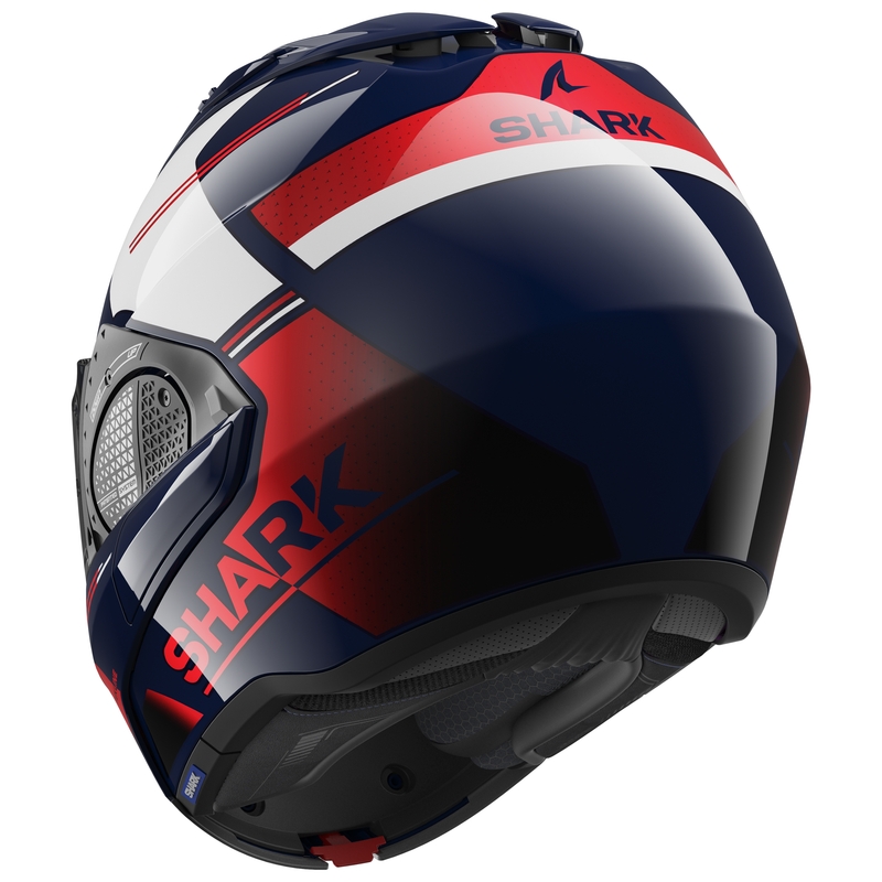 Cască de protecție SHARK EVO-GT Tekline cu vârful albastru-alb-roșu