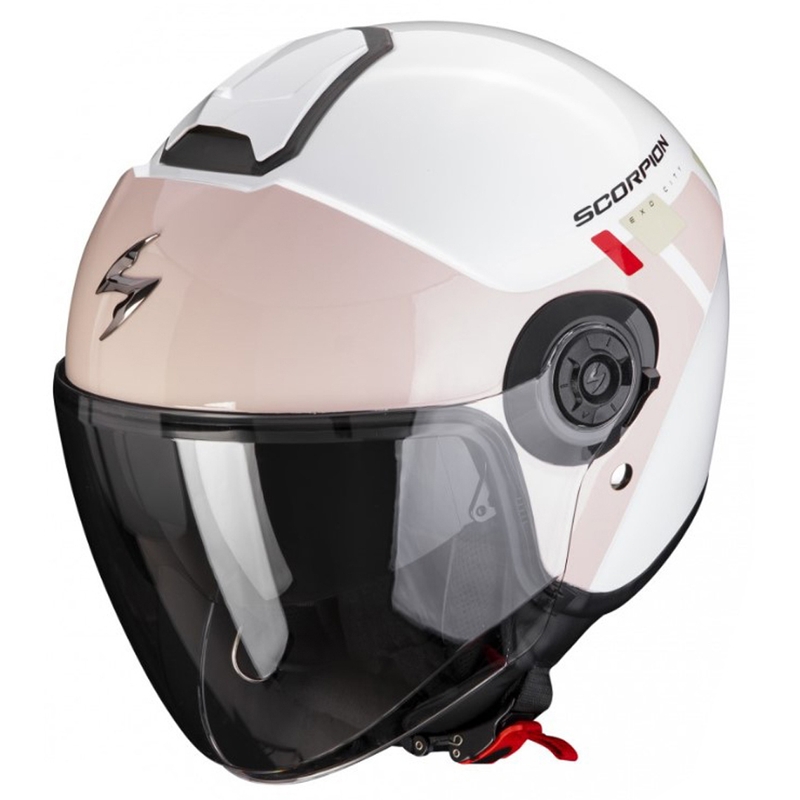 Cască deschisă Scorpion EXO-CITY II Mall alb-roz
