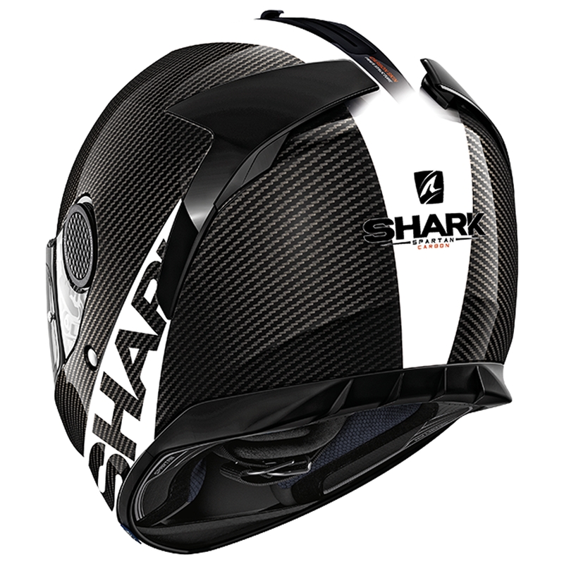 SHARK Spartan Spartan Spartan Carbon Skin 1.2 cască de motocicletă integrală alb-negru și alb