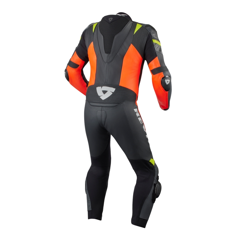Revit Hyperspeed 2 costum de motociclist dintr-o singură bucată negru-fluo roșu lichidare