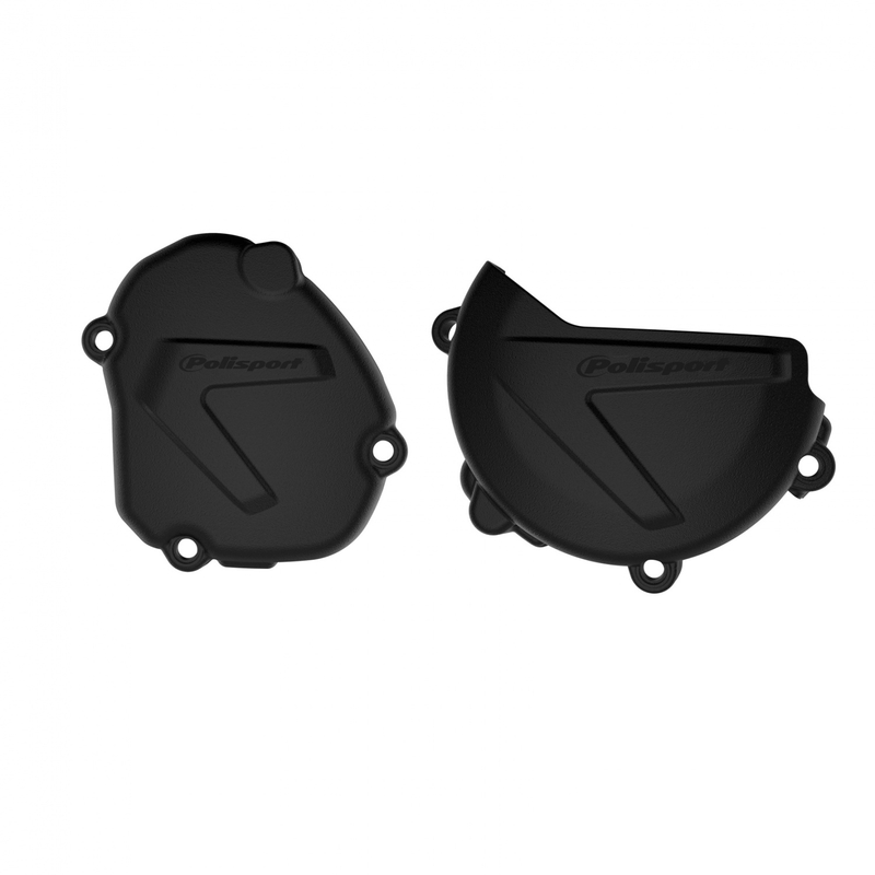 Clutch and ignition cover protector kit POLISPORT Negru