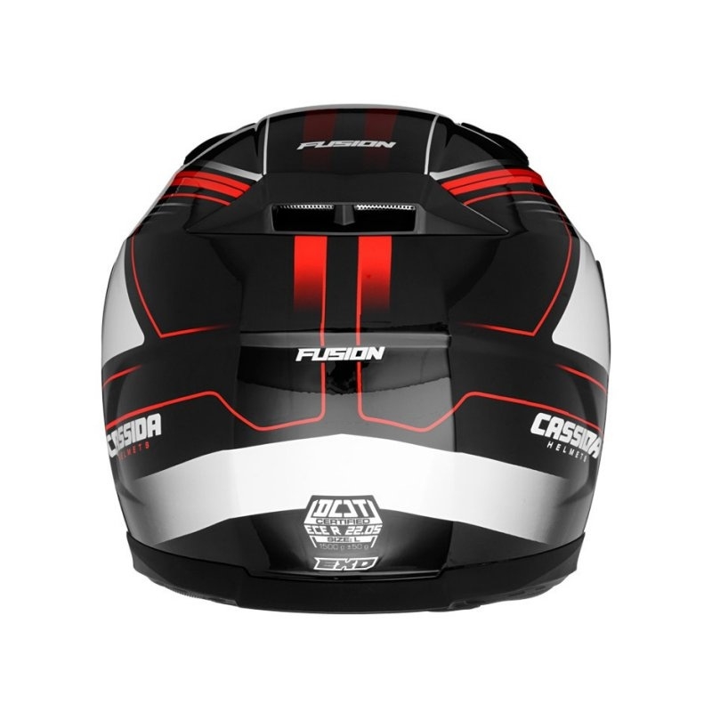 Cască de motocicletă Cassida Apex Fusion negru-alb-roșu-fluo - clasa II