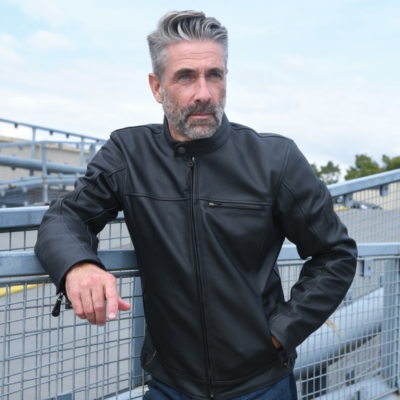 Oxford Walton Jachetă de motocicletă din piele neagră Oxford Walton