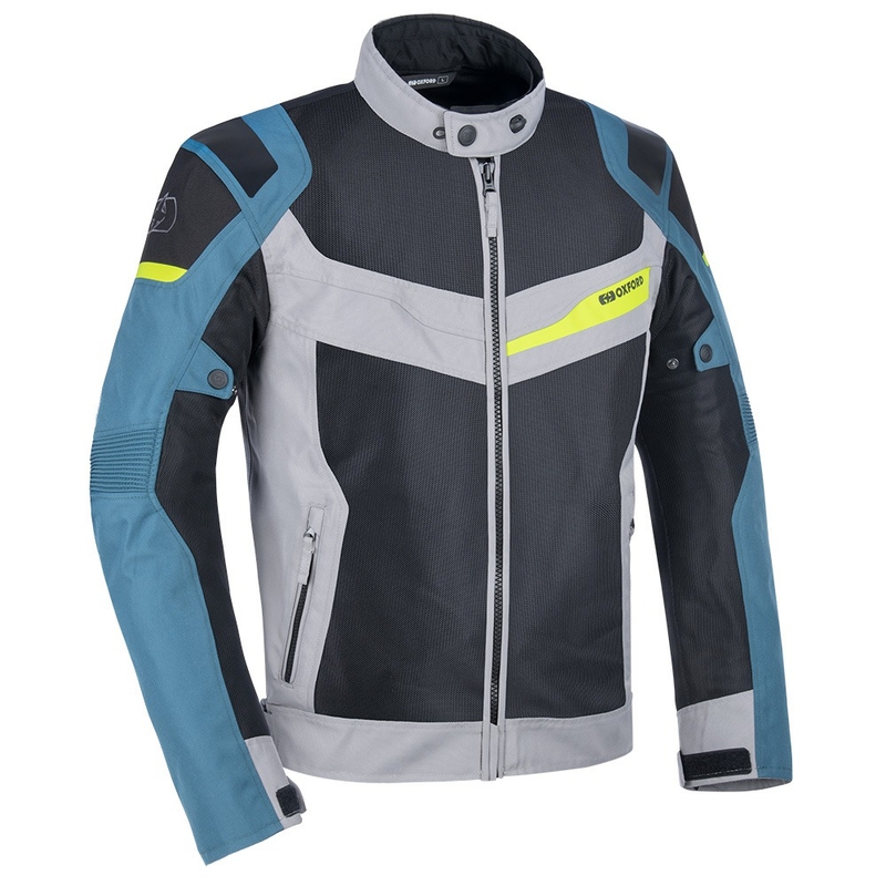 Oxford Dakar D2D Air jacheta de motocicletă Oxford Dakar D2D Air argintiu-albastru-galben-fluo