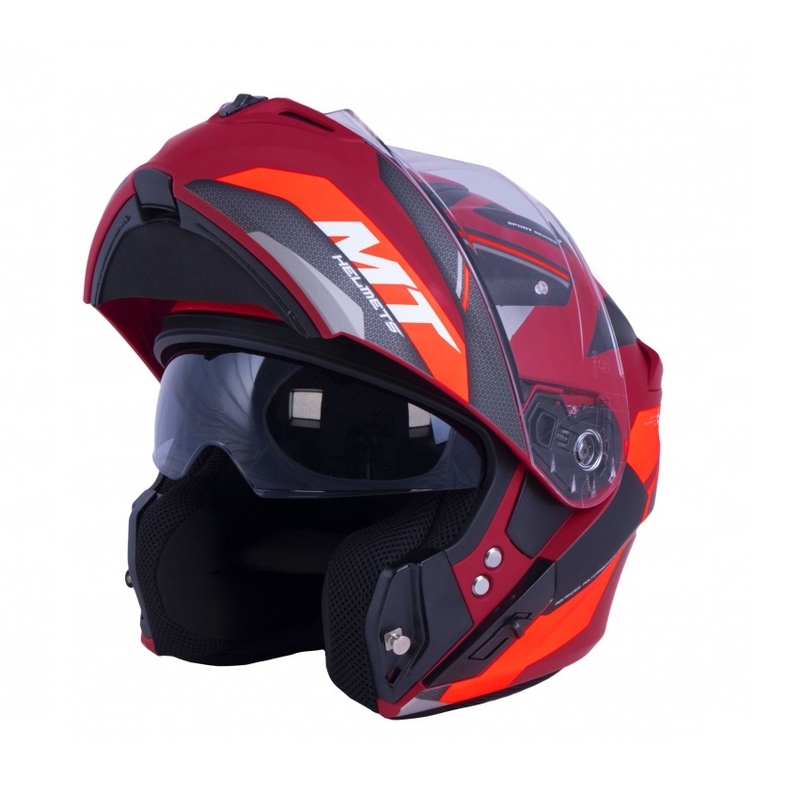 Cască de motociclist MT Storm ST-ONE roșu-negru - clasa II