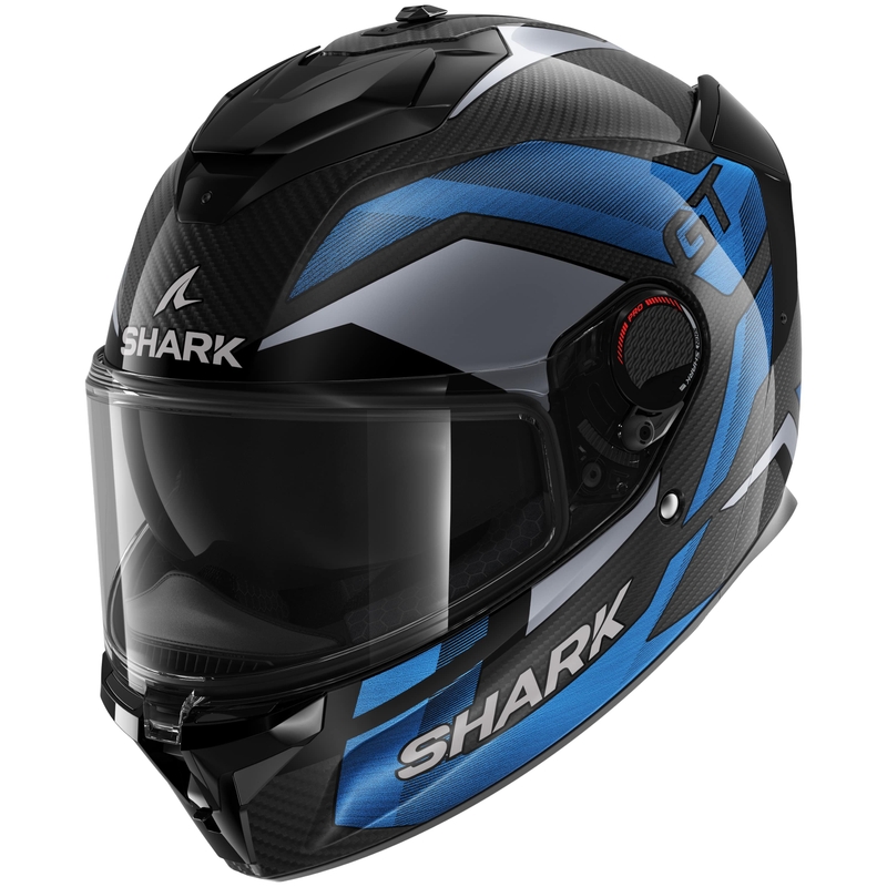 Cască integrală pentru motociclete SHARK SPARTAN GT PRO Carbon Ritmo negru-albastru