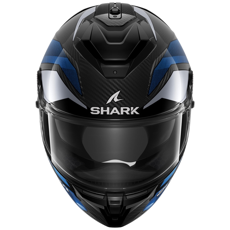 Cască integrală pentru motociclete SHARK SPARTAN GT PRO Carbon Ritmo negru-albastru