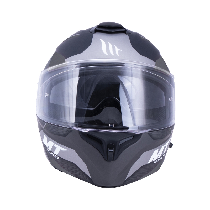 Cască de motociclist MT Storm ST-ONE negru-cenușiu tip-up - Grad II