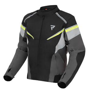 Jachetă de motociclist Rebelhorn Spark negru-cenușiu-gri-galben-fluo lichidare