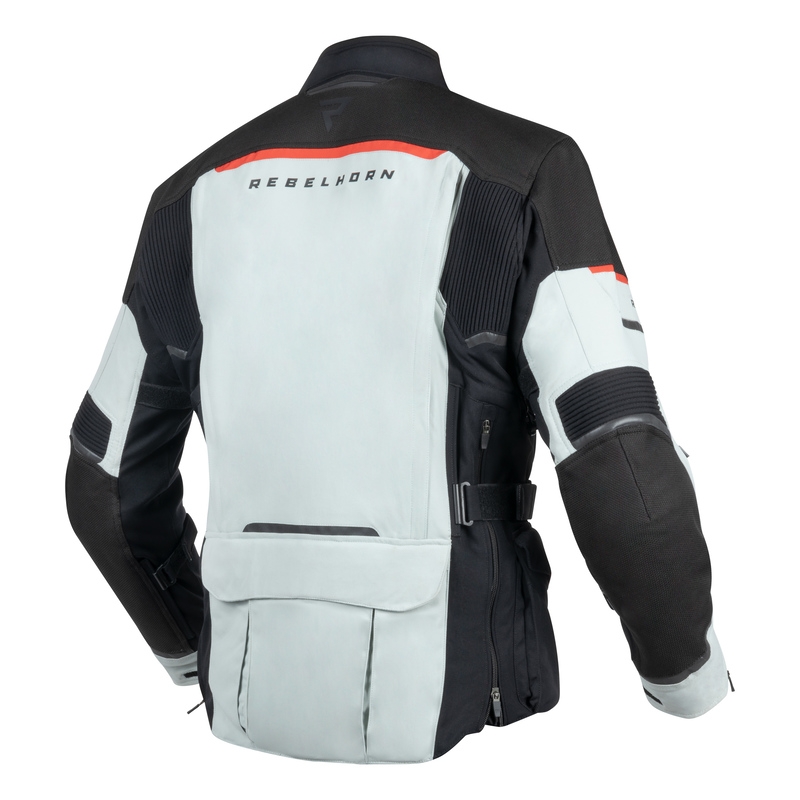 Jachetă de motociclist Rebelhorn Range gri-negru-roșu