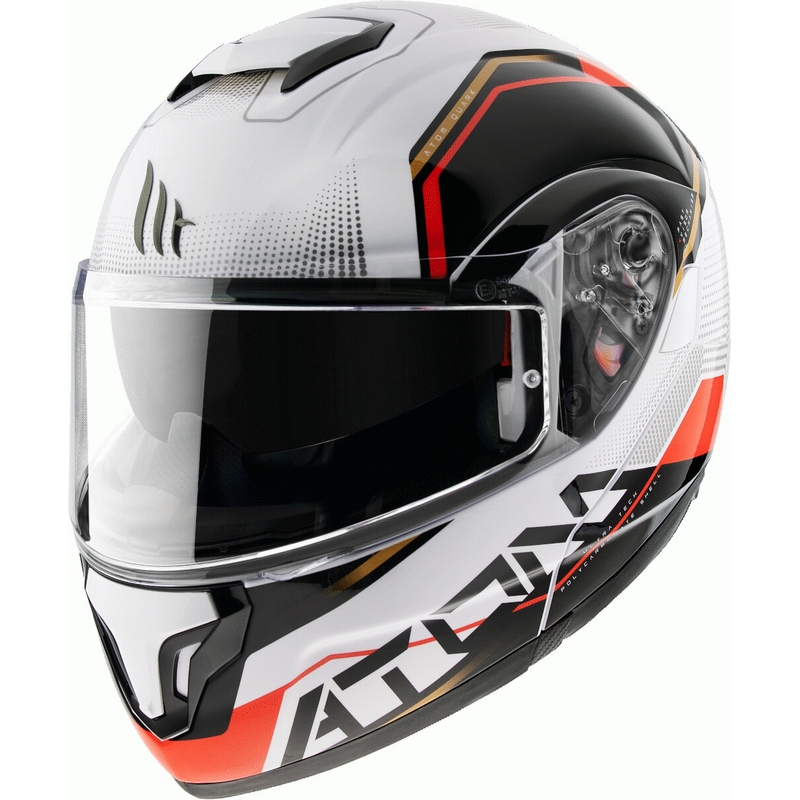 Cască de motocicletă MT Atom SV Quark B5 roșu-negru-alb