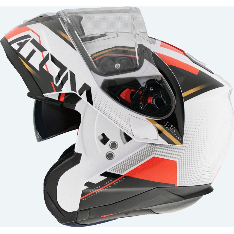 Cască de motocicletă MT Atom SV Quark B5 roșu-negru-alb