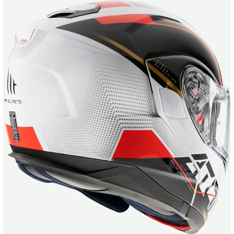 Cască de motocicletă MT Atom SV Quark B5 roșu-negru-alb